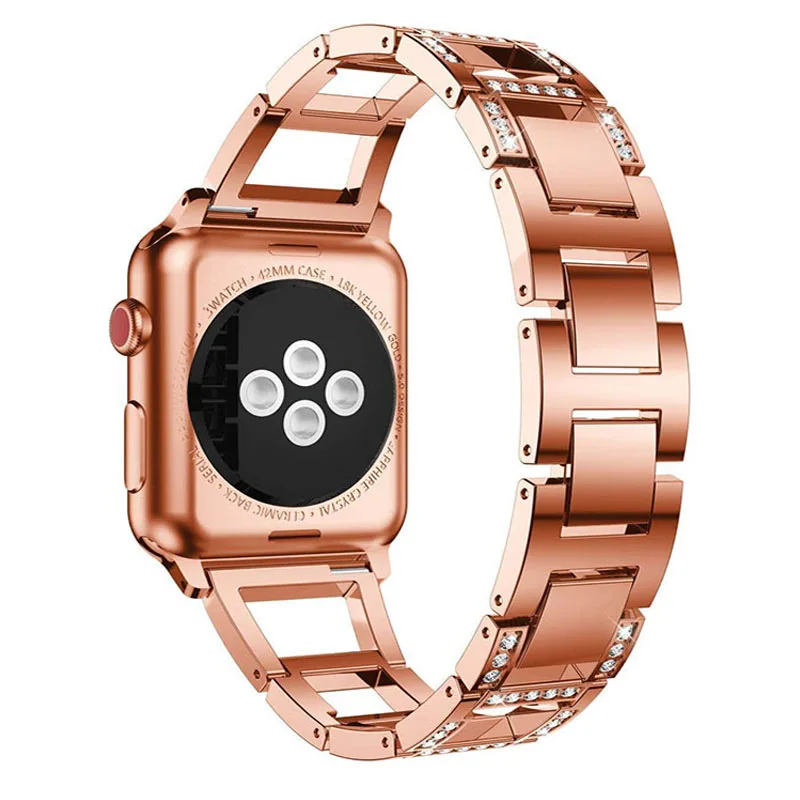 Сплав для Apple Watch Band 38 мм 40 ремешок из розового золота 42 4 44 Beacelet iWatch Series 3 2 1|Ремешки