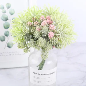 6 шт. Мини Искусственные суккуленты DIY ручной работы Искусственные цветы Рождественское украшение трава искусственные цветы для скрапбукинга венок дешевые