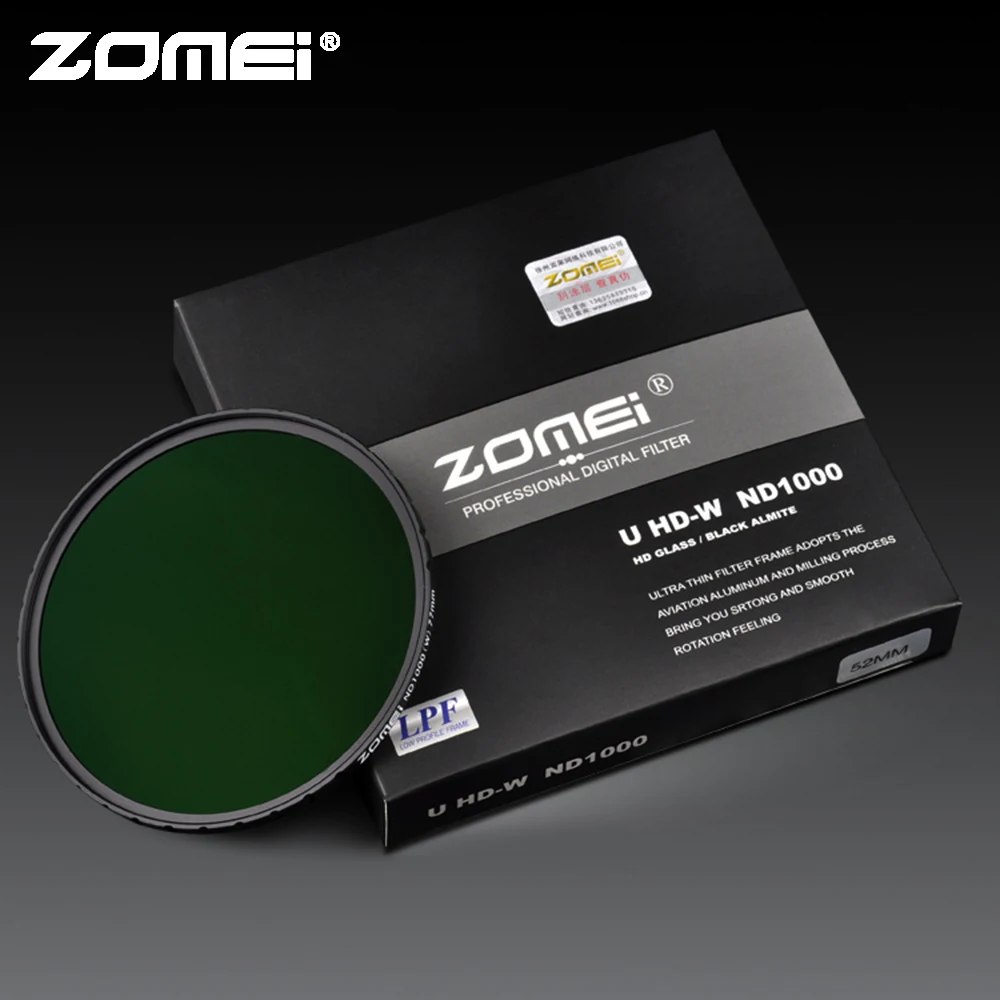 ZOMEi Pro Оптическое стекло 10-STOP 52/58/67/72/77/82 мм ультра тонкий HD многослойный ND1000 фильтр