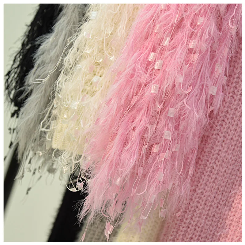 Winter Plus Size Sweaters Pullovers Korean Style Women Solid Long Sleeved With Tassel Hollow Out Knitted Sweater Sweter Mujer | Женская