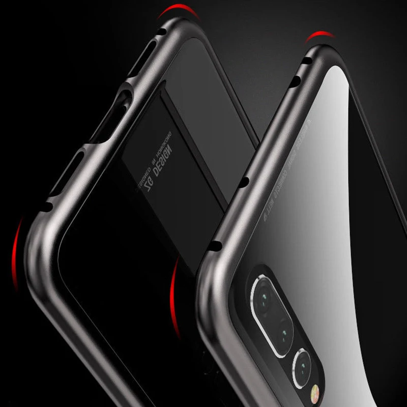 Магнитный металлический чехол для Huawei Nova 4 роскошный из закаленного стекла huawei navo