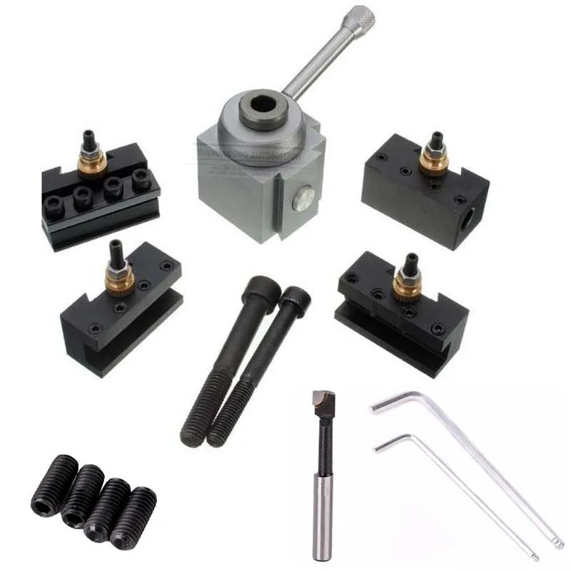 Mini Metal Quick Change Tool Post Holder Boring / Turning Facing Kit Set for Table Hobby Lathes | Инструменты