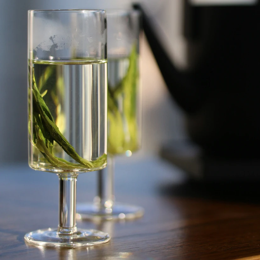 Термостойкое китайское стекло с высокой стопой прямой корпус чашка зеленого чая