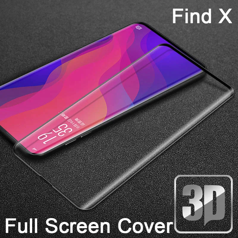 9H 3D Tempered Glass LCD For OPPO Find X Curved Full screen protectors Film guard cover 6.4&quot Protective film | Мобильные