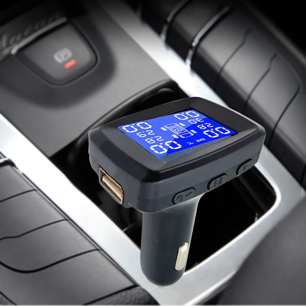 Автомобильный TPMS USB Зажигалка разъем система мониторинга давления 4 Внешний
