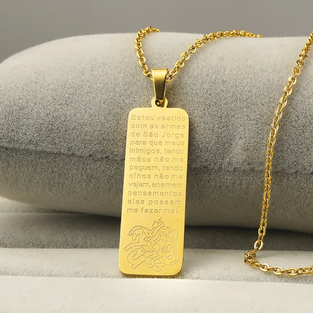 2019 Hot Rectangular Bible Text Pendant Necklace stainless steel Jewelry Religious Women/Men Gift | Украшения и аксессуары
