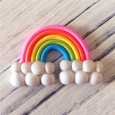 Милый мультфильм Радуга облако воздушный шар магниты для холодильника стикер