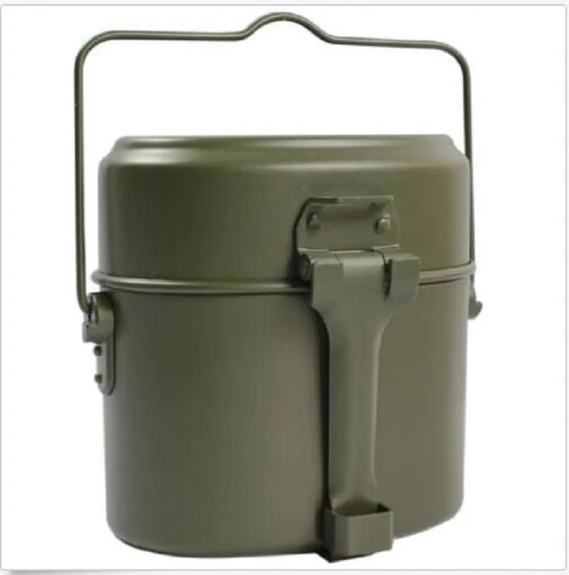 Army Green Армейский Ланч-бокс солдатский набор военный беспорядок Комплект столовая чайник горшок еда чашка чаша - Цвет: Army Green