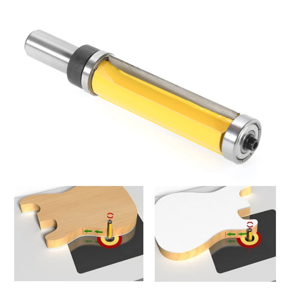 

1/2" Shank Pattern Flush Trim Router Bit 2-1/2" Cutter Top & Bottom Bearing Tool Carpenter Woodworking Tools