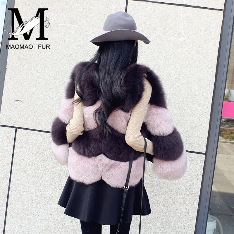 

Women Short Real Fur Vest Winter Autumn Genuine Fox Fur Vest Sleeveless Coat Female Waistcoat Fashion Lady Real Fox Fur Gilet