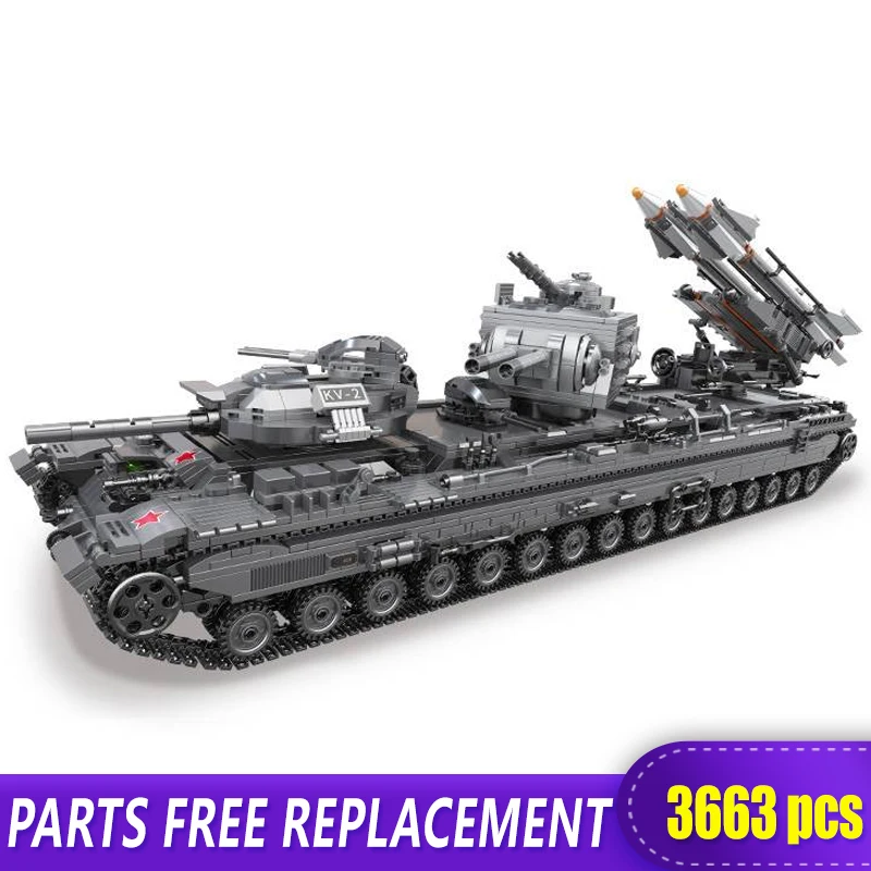 XingBao 06006 3663 шт креативные MOC военные серии KV 2 набор Танков для детей Обучающие