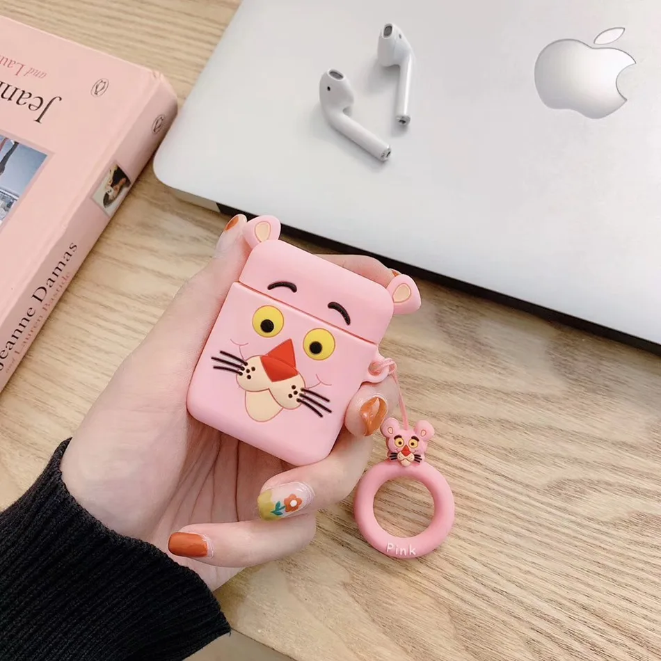 A1 Чехол для AirPods с милым рисунком Cinnamoroll, Розовая пантера, чехол для наушников s для Apple Airpods 2, Защитная крышка с кольцом на палец - Цвет: A1