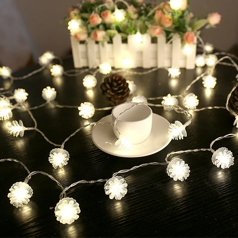 3 м/20 светодиодов красочное моделирование светодиодная гирлянда Pinecone мигающие