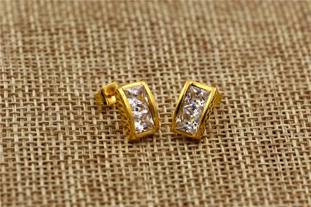 Женские серьги для пирсинга Martick Серьги серебряного цвета с квадратными