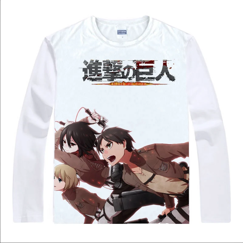 Футболка Coolprint с аниме атака на Титанов футболки разных стилей длинным рукавом
