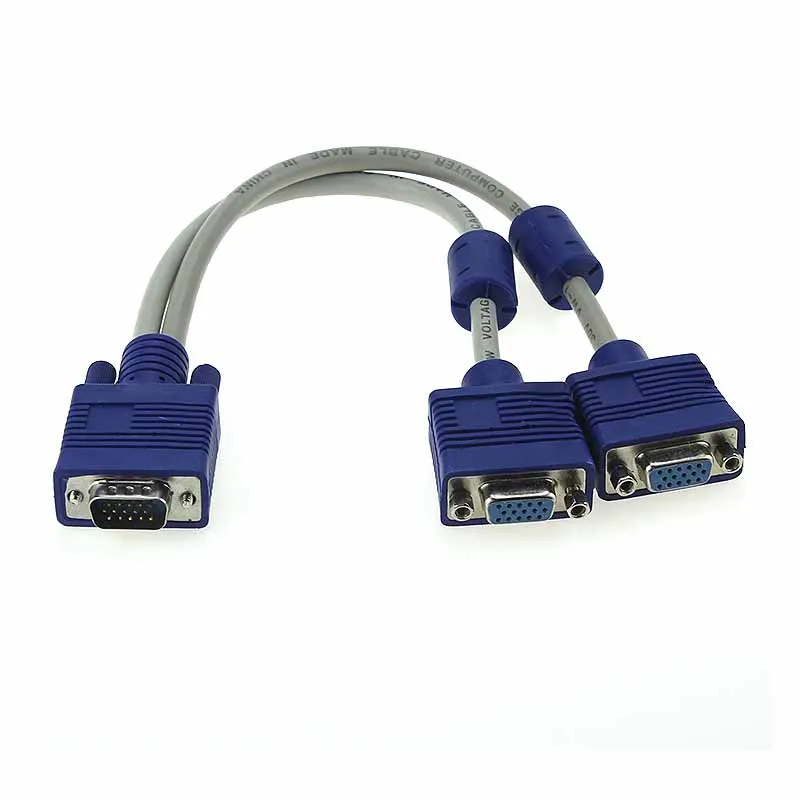 1 компьютер в два 2 монитора кабель видео Y сплиттер 15 Pin порты VGA|Игры с монетами| |