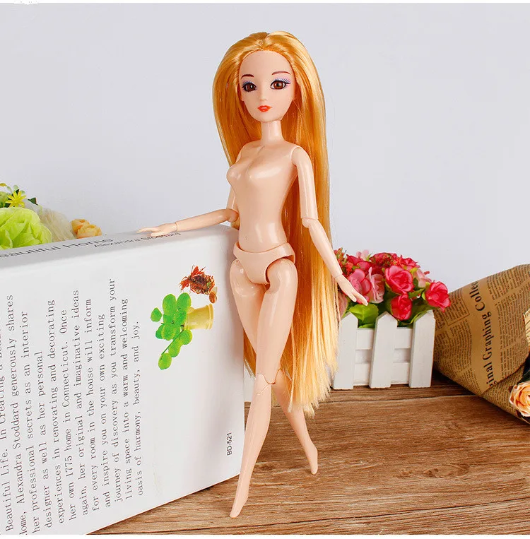 3D глаза красочные волосы BJD кукла 12 совместных движущихся голых телесных тел