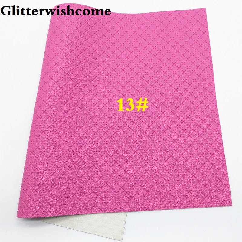 13 Glitterwishcome 21X29 см A4 размер винил для луков тисненый крест кожа ткань винил для луков, GM016A - Цвет: 13