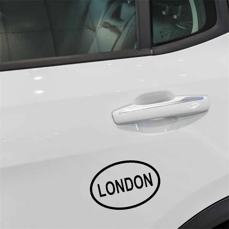 YJZT 13.8CM*9.4CM LONDON CITY COUNTRY CODE OVAL CAR STICKER VINYL DECAL Black Silver C10-01220 | Автомобили и мотоциклы