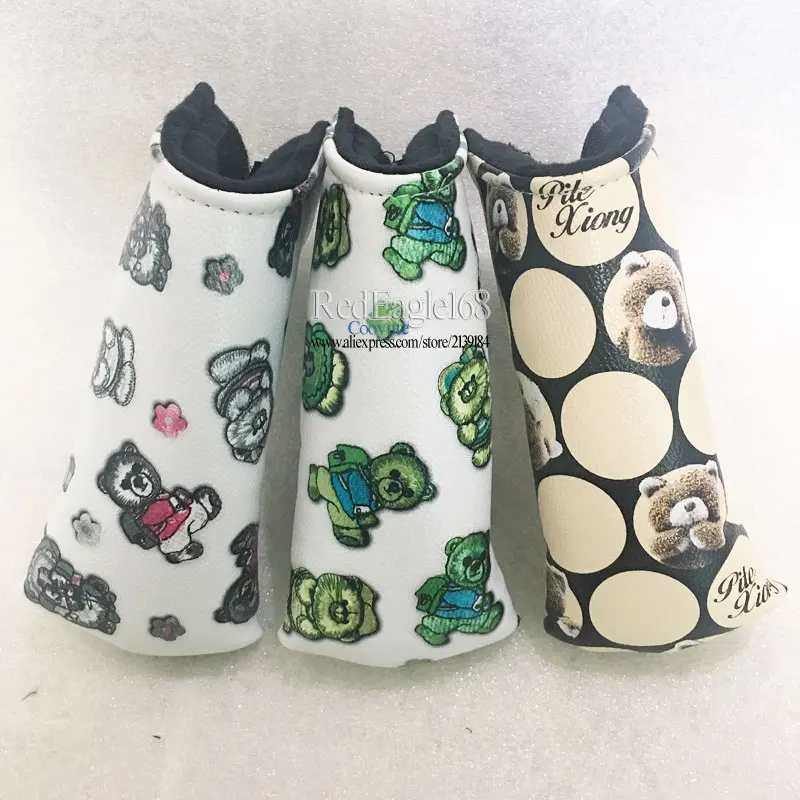 Cooyute/, чехол для гольфа с рисунком медведя, ПУ T, крышка для клюшки для гольфа, унисекс, чехол для клюшек для гольфа