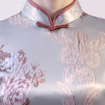 

National Chinese Middle Dress Women's Silk Satin Cheongsam