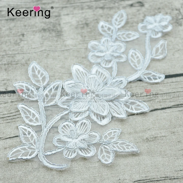 

(Sample Order)Pretty Design Sewing Lace Applique For Wedding Dress Neck Design WLSD-138