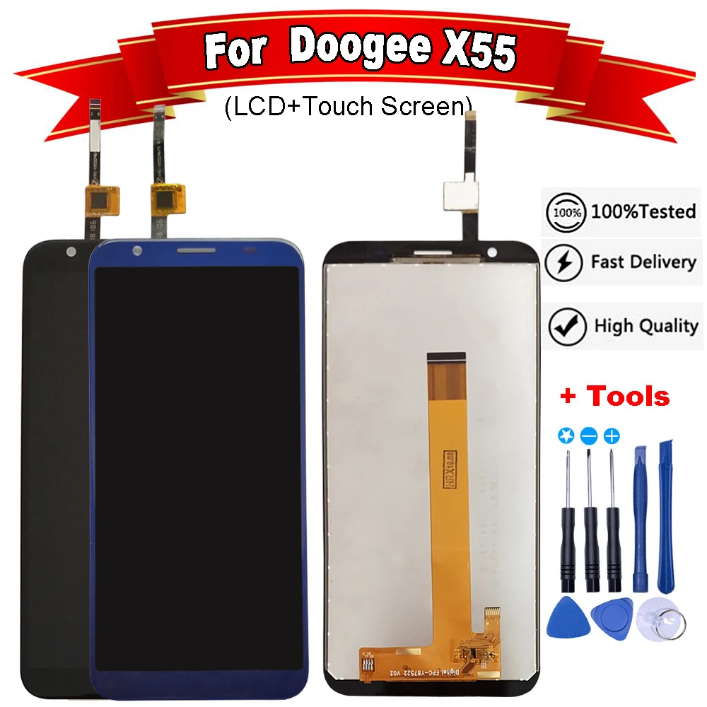 ЖК-дисплей 5 дюйма Для Doogee X55 с сенсорным экраном замена дигитайзера Бесплатная