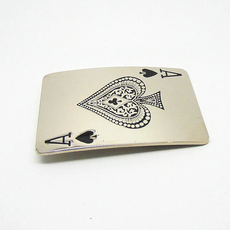 The cowboys of the west belt buckle white K poker spades fashion zinc alloy belt buckle with 4.0