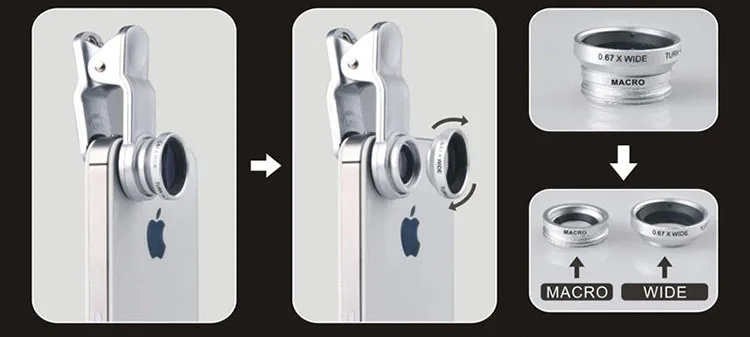 Рыбий глаз универсальный 3 в 1 мобильный телефон чип линзы рыбий широкий угол