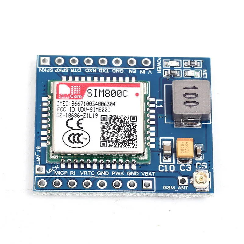 SIM800C GSM GPRS модуль 5 В/3 3 в TTL макетная плата IPEX с Bluetooth и TTS для Arduino STM32 C51|gprs module|development