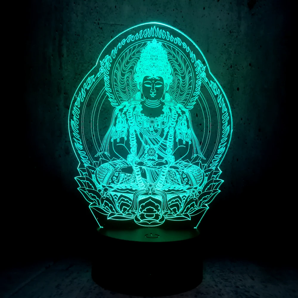 Распродажа Новинка Будда Usb 3d ночник атмосферные светодиодные лампы Luminaria Nights Lamp
