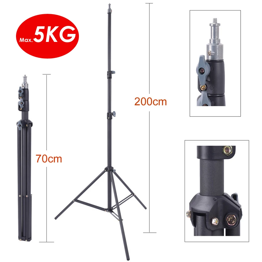 Фотостудия стальная стойка для фотостудии макс. нагрузка 5 кг 6 футов 2 м 200 см|video