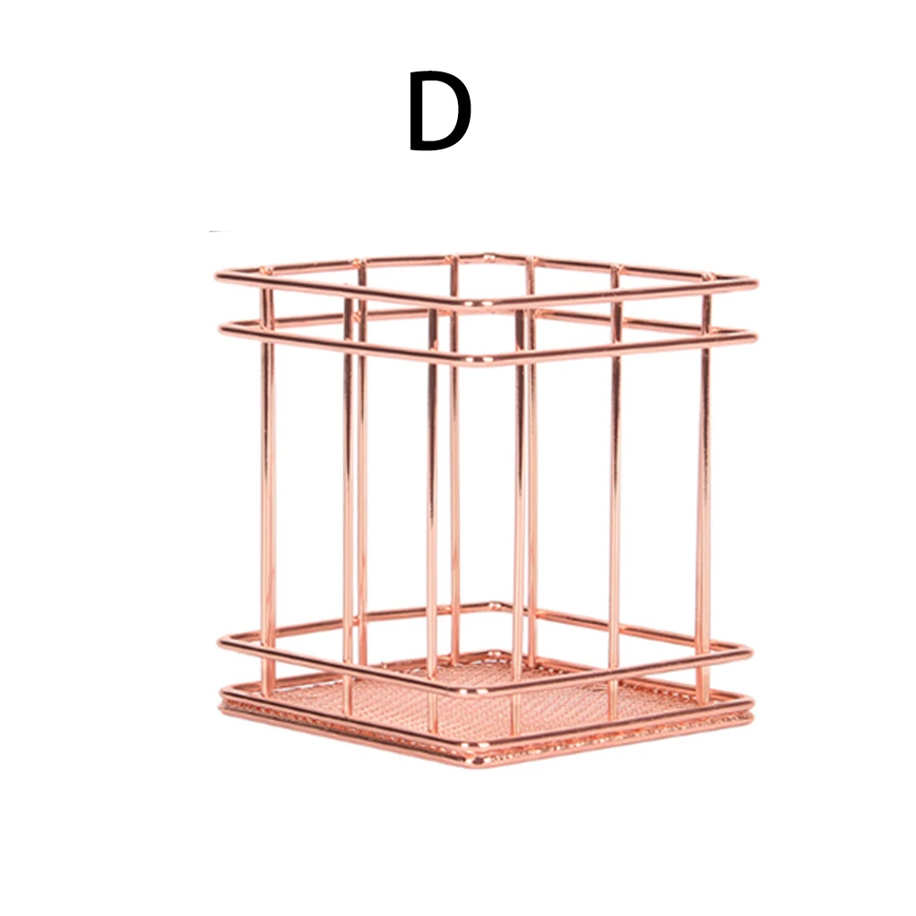 Железная корзина для стола, многофункциональные металлические корзины для хранения, органайзер из розового золота для дома и сада, отделочные корзины для мелочей
