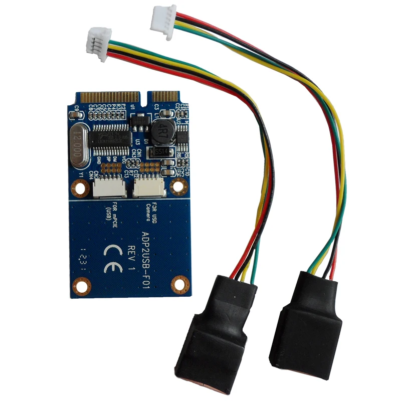 Бесплатная доставка (2 шт.) мини PCIe для Dual USB адаптер/конвертер карты Поддержка Wi Fi