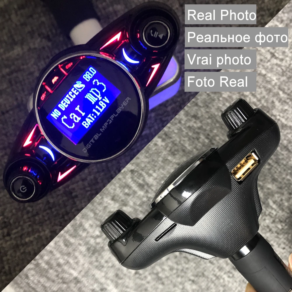 Bluetooth автомобильный комплект mp3 плеер беспроводной FM передатчик Aux модулятор с USB