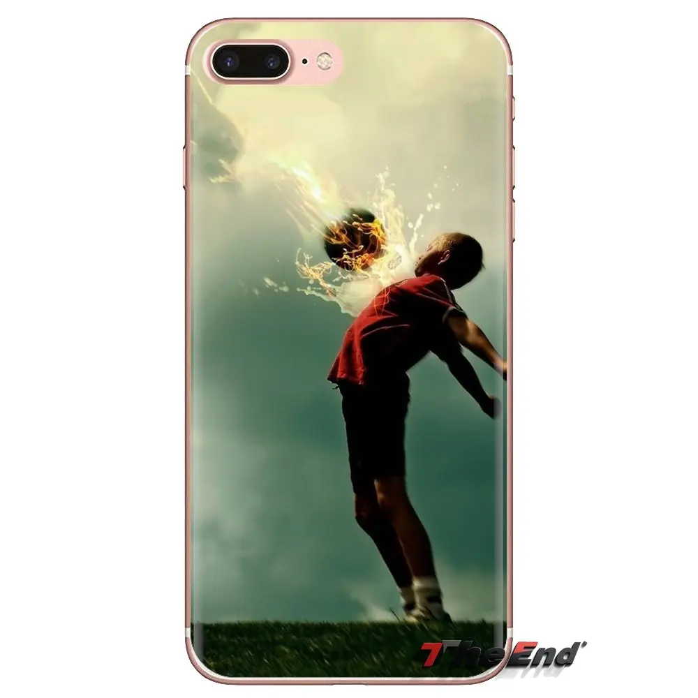 Футбольный мяч дизайн для iPod Touch Apple iPhone 4 4S 5 5S SE 5C 6 6S 7 8 X XR XS Plus MAX прозрачный мягкий