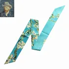 Женский многофункциональный шелковый шарф с рисунком Ван Гога, 2021