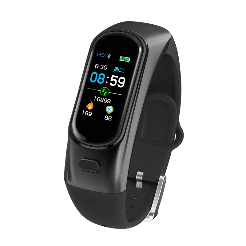 Черный Greentiger H109, умный браслет, кровяное давление, кислород, пульсометр, Bluetooth, наушники, часы, ответ на вызов, дистанционное управление, contral, смарт-браслет - Цвет: Черный