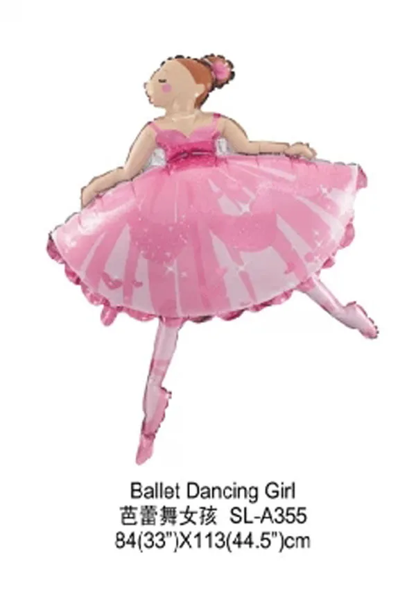 

10pcs 45 Inch Large Size Ballet Dancing Girl Helium Foil balloons kids birthday party decoration Wedding suppliers Globos Party