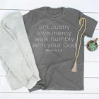 Футболка с надписью Act Justly love милосердия Гуляй скромно с вашим Богом, футболка с надписью hpster христианское крещение, персональная религия, футболки со слоганом, гранж-топы
