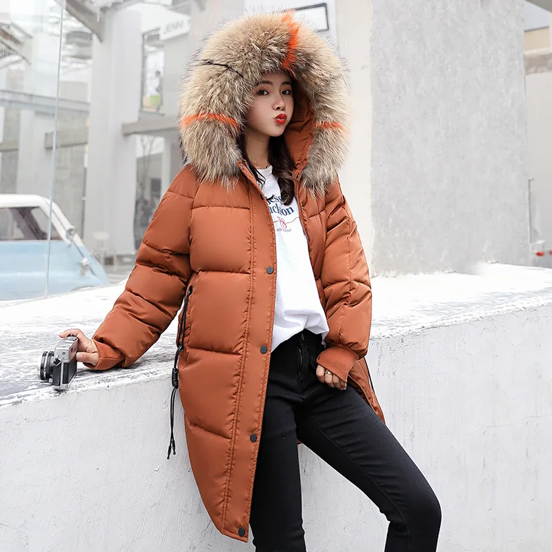 Зимняя куртка большого размера женская повседневная свободная с хлопковой