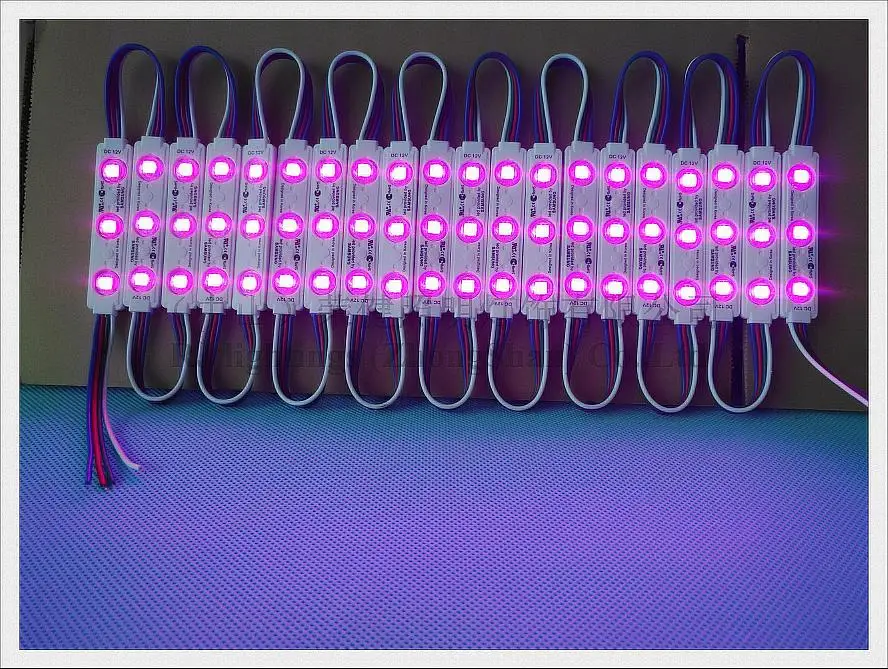Впрыска с объективом RGB светодиодный модуль SMD 5050 водонепроницаемый светодиодный рекламный светильник RGB DC12V 0,72 Вт 3 светодиодный IP66 75 мм* 15 мм* 5 мм