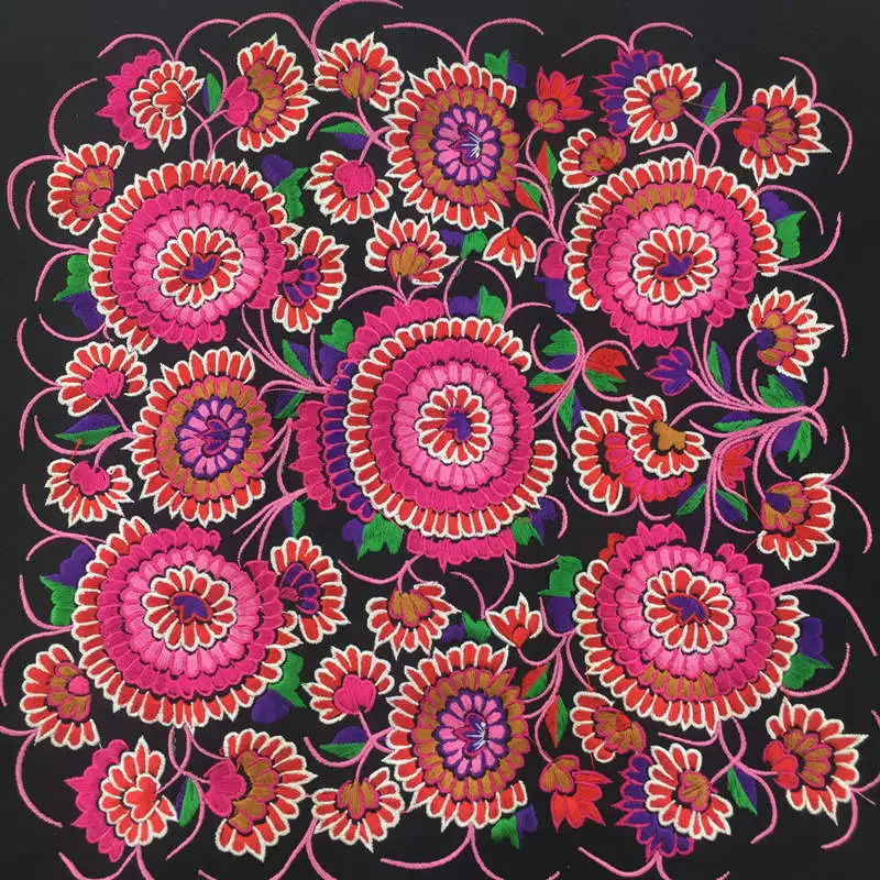 27 см черные нижние розовые патчи для вышивки пионами этнические квадратные