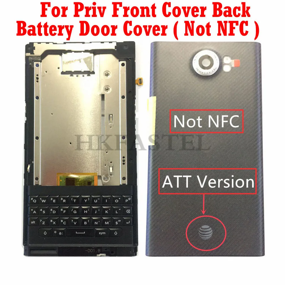 Передняя Крышка батарейного отсека HKFASTEL для Blackberry Priv передняя рамка Корпус с