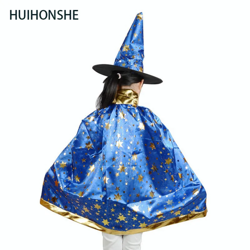 HUIHONSHE/Детские костюмы на Хэллоуин для мальчиков и девочек мантия ведьмы