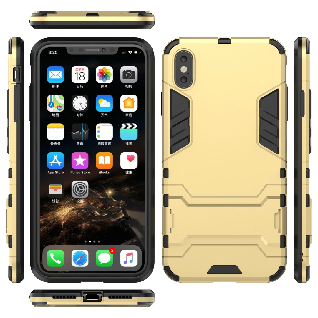 Роскошный защитный Ударопрочный силиконовый пластиковый чехол для iphone XS MAX Hybrid XR
