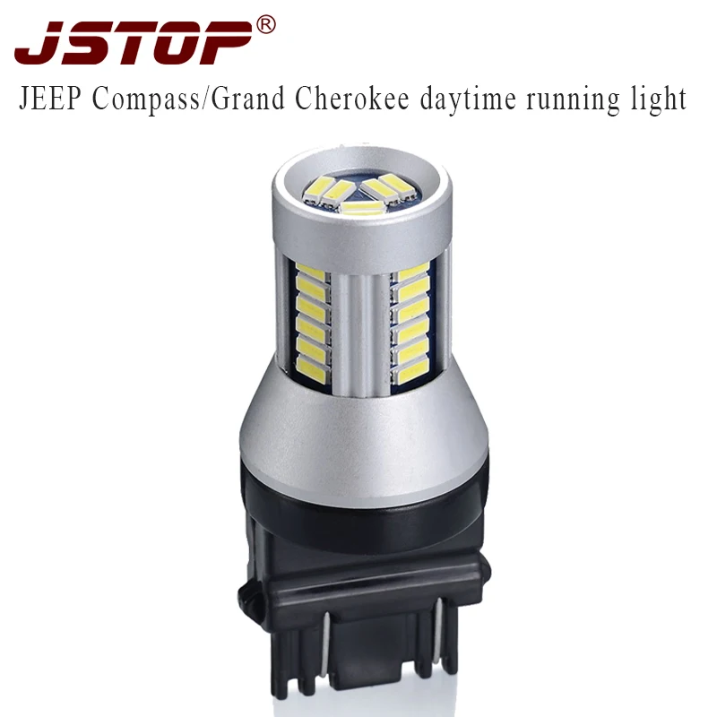 Светодиодные дневные ходовые огни JSTOP автомобильные фары canbus led 12V T25 3157 P27/7W 6000k