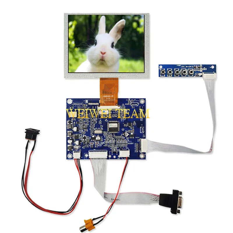 5 дюймовый TFT ЖК дисплей Moduel с VGA AV плата контроллера 640x480 FPC 50 Pins AT050TN22 Замена|Экраны