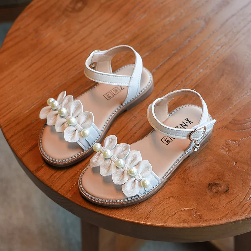 Новинка 2019 года летние модные сандалии с розовыми цветами для маленьких девочек