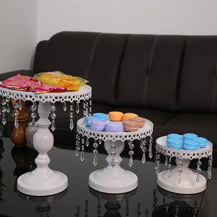 

9pcs/lot Wedding Decoration Gold or Silver mental cake stand white iron cake holder Birthday dessert Stand Party decoration